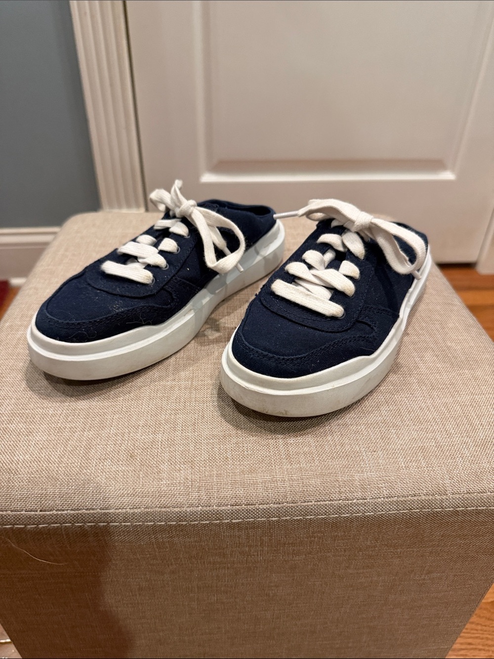 Cole Haan Navy Canvas Low-Top Sneakers with White Laces